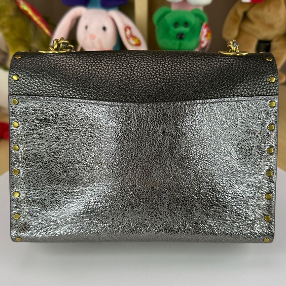 💥COACH - PARKER 18 IN SIGNATURE CANVAS WITH RIVETS AND SNAKESKIN DETAIL -45U583 - Picture 10 of 17